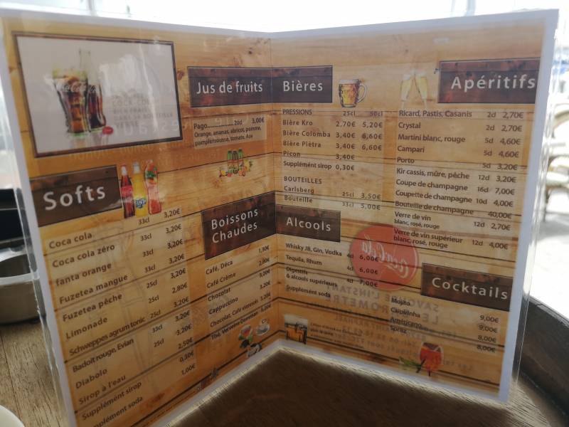 Sets de table et menus imprimés pour restaurant à Fréjus St-Raphaël dans le var