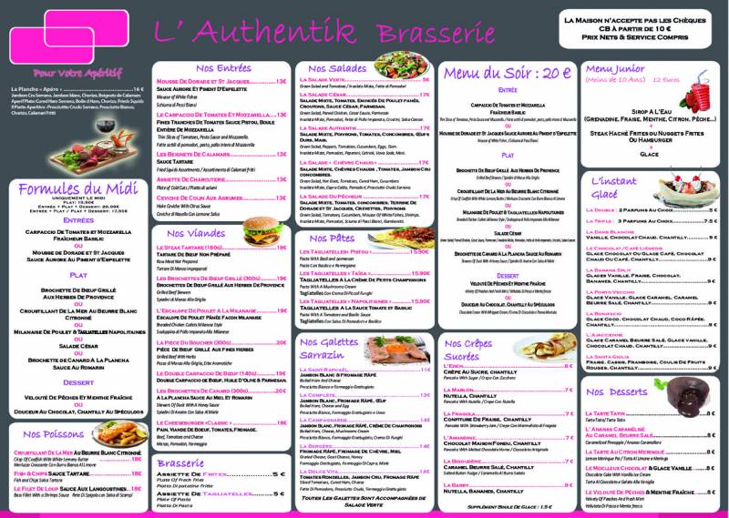 Sets de table et menus imprimés pour restaurant à Fréjus St-Raphaël dans le var