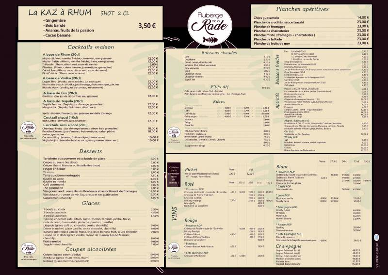 Sets de table et menus imprimés pour restaurant à Fréjus St-Raphaël dans le var